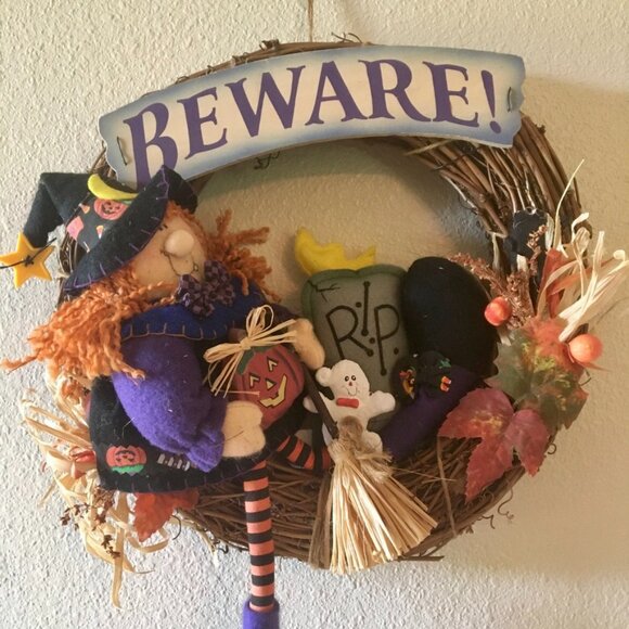Prima Creations Inc Other - ⭐️Host Pick⭐️ Halloween Wreath Witch Pumpkin Ghost Fall Wreath Autumn Wreath